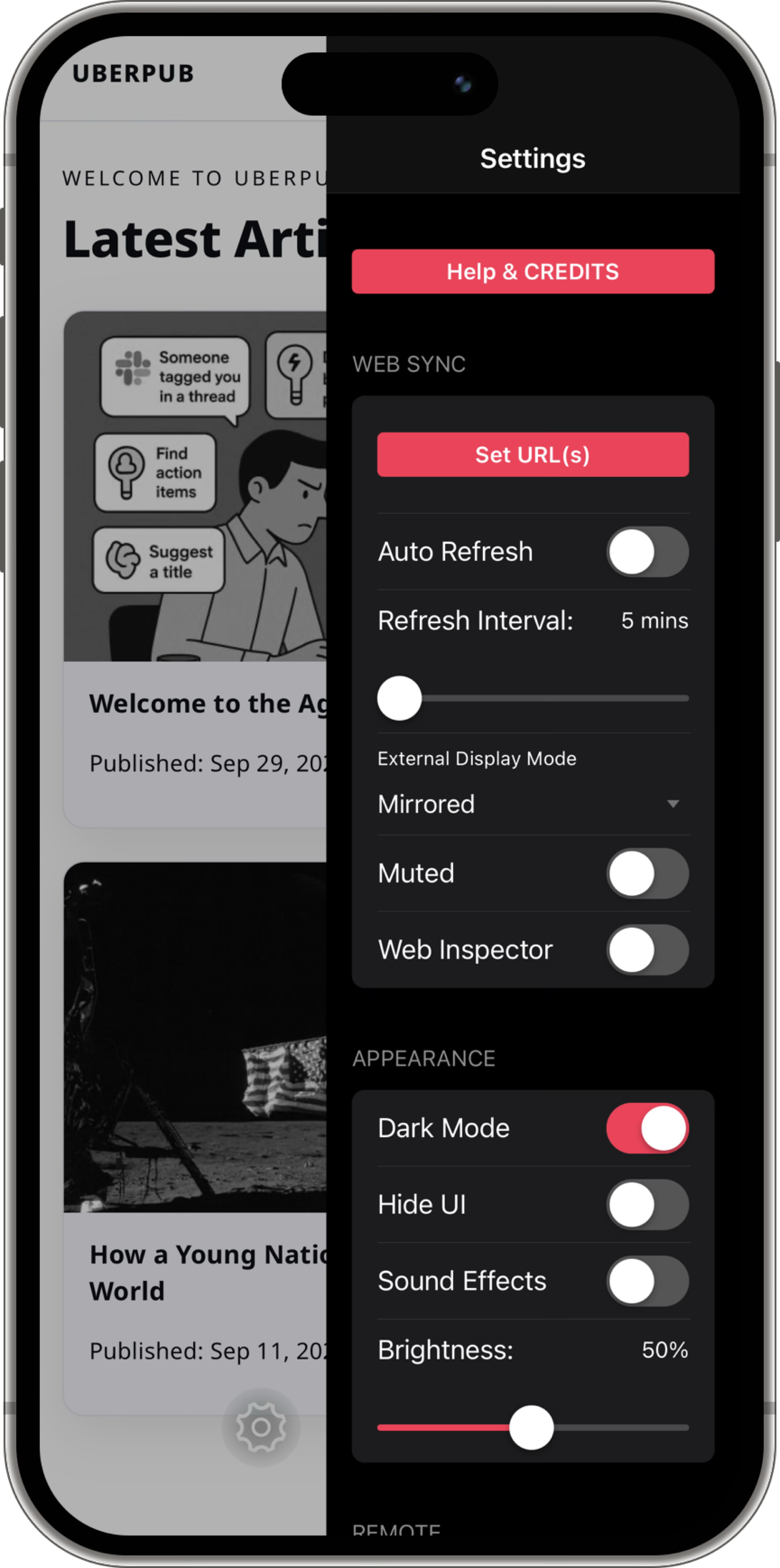 Web Sync iOS app